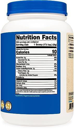 Organic Acacia Fiber Powder (2 LB) - USDA Certified Organic, Non-GMO, Gluten Free