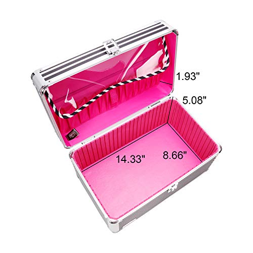 Locking Makeup Artist Case, Black White Stripe (VZ03755)