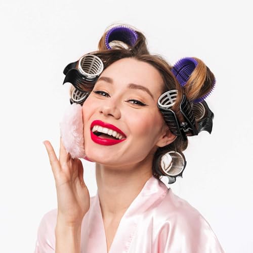 Hot Roller Clips Hair Curler Claw Clips Plastic Hair Rollers for Small, Medium, Large and Jumbo Hair Rollers (24 Packs, Style B)