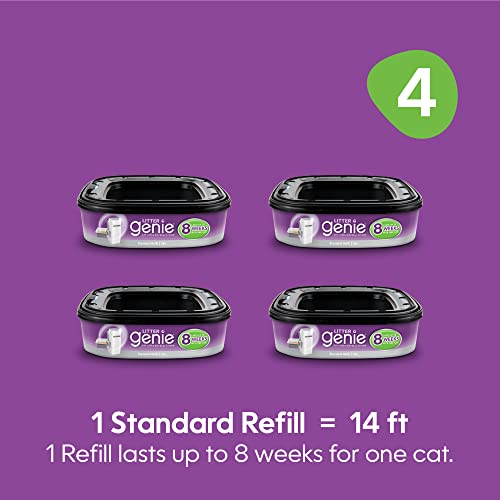 Refill Bags (4-Pack) | Multi-Layers of Odor-Barrier Technology | 1 Square Refill Cartridge Lasts Up to 2 Months Per Cat
