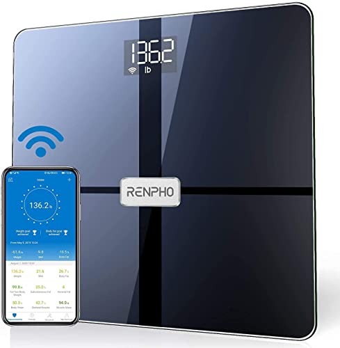 Wi-Fi Scale for Body Weight, FSA HSA Store Eligible Bluetooth WiFi Body Fat Scale Tracks 13 Metrics, Smart Digital Bathroom Scale Automatically Identify Users by Wi-Fi, Elis Aspire
