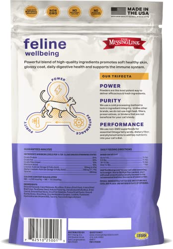 Feline Superfood Supplement Powder 6oz Bag, Veterinarian Formulated, Balanced Omega 3 & 6 for Healthy Skin & Coat, Digestion, Immunity & Overall Cat Health