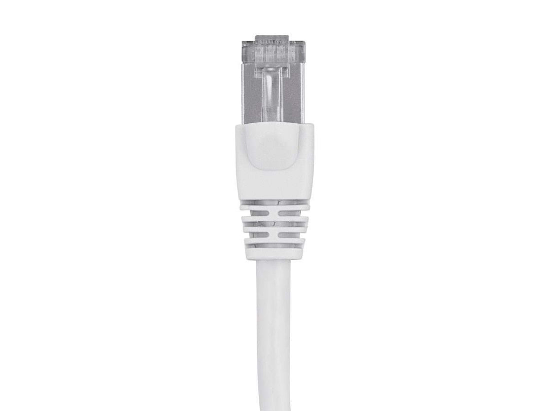 - 124336 Cat6A Ethernet Patch Cable - Network Internet Cord - RJ45, 550Mhz, STP, Pure Bare Copper Wire, 10G, 26AWG, 3ft, White