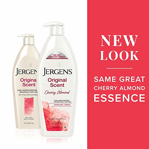 Original Scent Dry Skin Moisturizer, Body and Hand Lotion, for Long Lasting Skin Hydration, 21 Ounce, with HYDRALUCENCE blend and Cherry Almond Essence