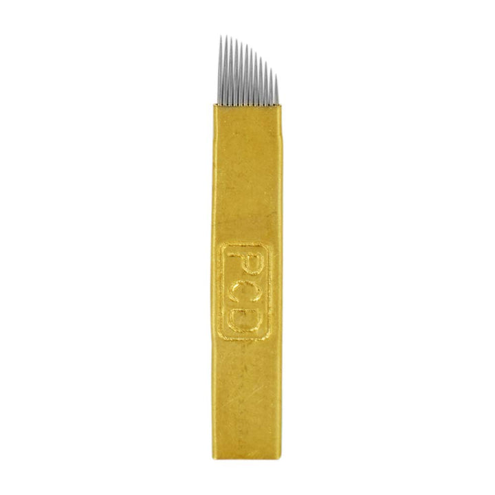 Microblading Needles 12 Pin 50pcs Permanent Makeup Tattoo Microblading Blades 12 Needles for Microblading Supplies/Microblading Pen/Microblading Kits 12 Sloped (12pin)