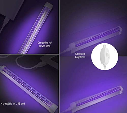 UV LED Black Light, 10W LED Tube Black Light for Black Light Bulbs Replacement, Blacklight Poster, UV Art, Bedroom, Black Lights for Halloween and Blacklight Parties