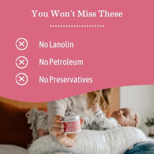 Organic Nipple Butter™ | Nipple Cream Safe for Breastfeeding | Postpartum Essentials for Nursing | Non Lanolin Nipple Cream, 2-Fluid Ounce
