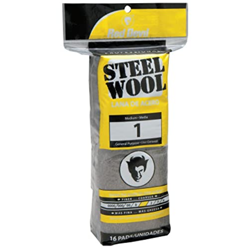 0314 Steel Wool, 1 Medium (Pack of 16),Gray