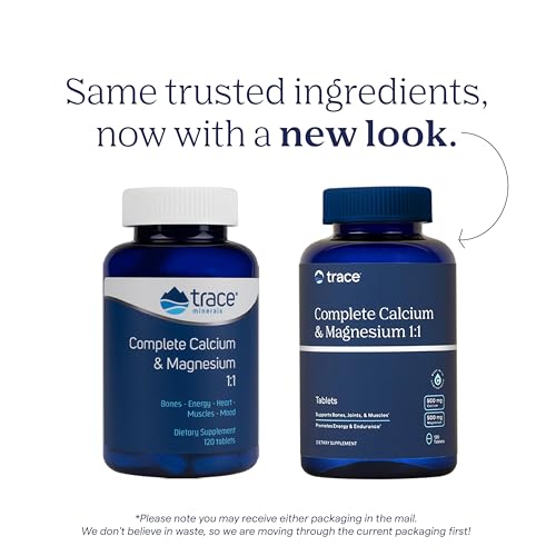 Complete Calcium & Magnesium 1:1 - Dietary Supplement for Bone Health & Energy Support - Mineral Supplement to Aid Immune Health - Formula with Sea Minerals - 120 Tablets (30 Servings)