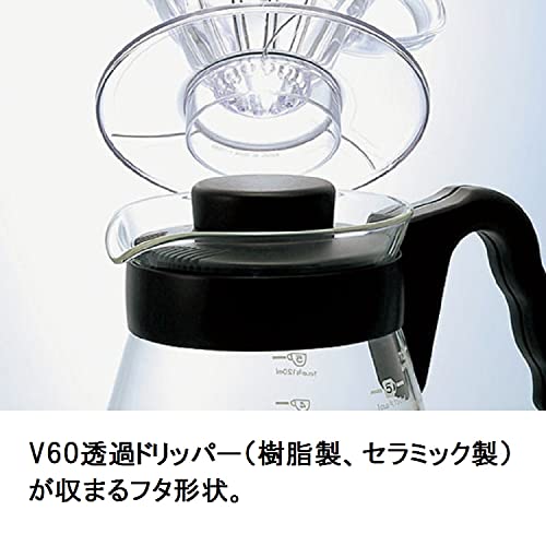 V60 Glass Coffee Server, 450ml, Black