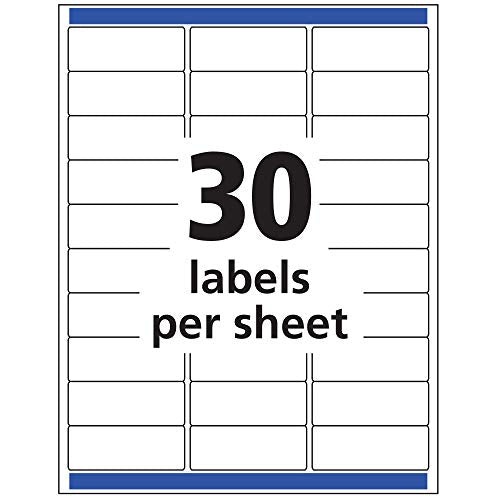 Avery Printable Address Labels with Sure Feed, 1 x 2-5/8, White, 750 per Pack, 2 Packs, 1,500 Blank Mailing Labels (5260)
