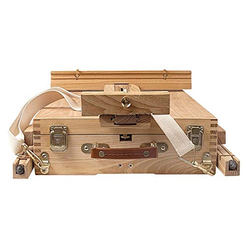 Monet Wooden French Easel with Linen Shoulder Carry Strap - Portable Lightweight Art Easel with Storage for Adults - Ideal for Drawing,Painting - Supports Canvas up to 32