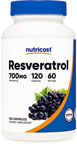 Resveratrol 700mg, 120 Capsules - Vegan, Gluten Free, Non-GMO