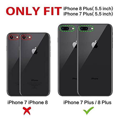 for Case for iPhone 8 Plus/iPhone 7 Plus, 3 Layer Hybrid Hard PC Soft Rubber Heavy Duty Rugged Bumper Shockproof Anti Slip Full-Body Protective Phone Cover for iPhone 8 Plus/7 Plus, Khaki
