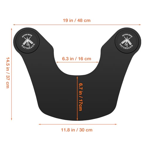 Novelife Barber Hair Cutting Pad Guide, Silicone Hair Dye Collar, Stylist Hair Cutting Neck Collar, Weighted Rubber Neck Wrap Neck Guard for Professional Salon Haircut Hair Coloring & Perming - Black