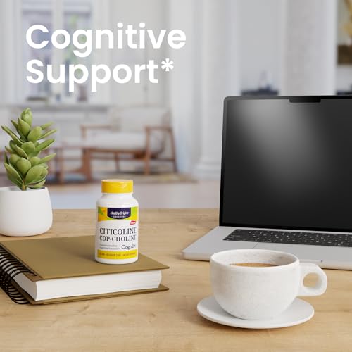 Cognizin (Citicoline), 250 mg - Brain Supplement for Memory with Citicoline CDP Choline - Non-GMO, Vegan & Gluten-Free Supplement - 60 Veggie Capsules