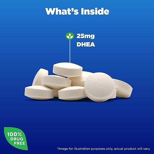 Mood & Stress DHEA 25mg With Calcium, Dietary Supplement for Balance of Certain Hormone Level and Mood Support, 300 Tablets, 300 Day Supply