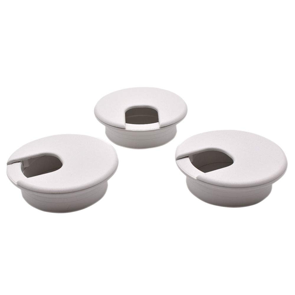 2 inch(50mm) White Desk Hole Cover Grommet ABS Plastic Wire Organizers for Computer Desk Cabinet (3 Pack)