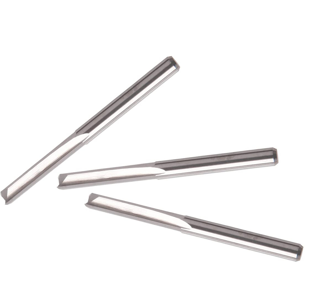 Yakamoz 10Pcs 1/8 Shank Straight Router Bit Set Flush Trim CNC End Mill Router Bits 2 Flute Straight Slot Milling Cutter Woodworking Tool
