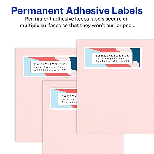 Avery® Easy Peel® White Inkjet Address Labels, Return, 8167, 1/2 x 1 3/4, Box Of 2,000