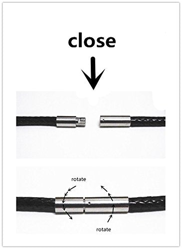 Leather Cord Chain Silk rope Stainless Steel Rice Clasps Necklace Rope Chain for Jewelry Making (1.0mm, 22 Inch Black)