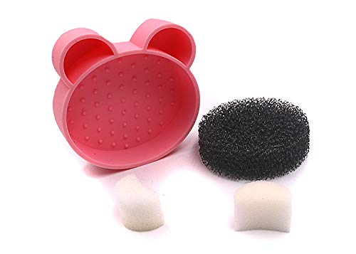 2-Pack Color Removal Sponge, 2 in 1 Dry Makeup Brush Quick Cleaner Sponge - Brush Cleaning Pad Mat - Portable for Travel