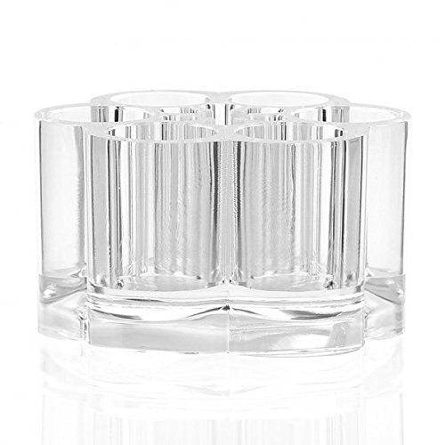 12 Spaces Clear Transparent Acrylic Flower Style Cosmetic and Makeup Brush Holder Stand/Organizer, 5.6 Ounce