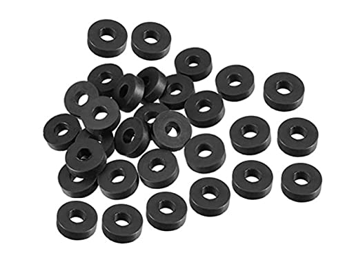 LuoQiuFa 30Pcs M5 Rubber Flat Washers 13mm OD 5mm ID 4mm Thickness for Faucet Pipe Water Hose.