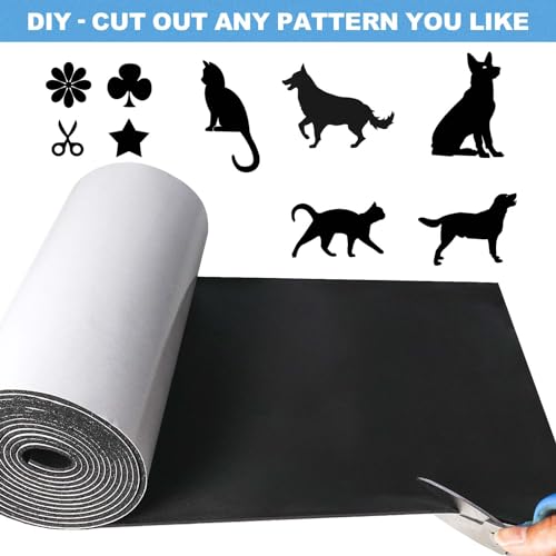 Foam Insulation Neoprene Sheets with Adhesive,Multi-Function Soundproof Large Marine Closed Cell Neoprene Rubber Roll (W:12 Inch T:1/8 Inch L:59 Inch,Black)