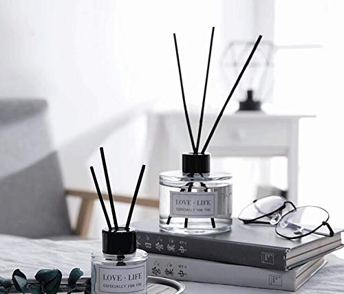 2 Pcs 50ml Empty Glass Round Diffuser Containers Jars Pot For Holding Reed Diffuser Sticks And Natural Long Lasting Fragrance Oil Used For DIY Your Own Essential Oil Reed Diffuser Gift Set (Clear)