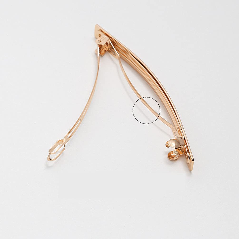 2Pcs 4 Metal Hair Clips Spring Clip Barrette Wrapping Hairpins Hair Accessories For Girls Women Ladies Gold And Silver