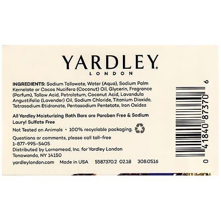 London Moisturizing Bar English Lavender with Essential Oils 4.25 oz (Pack of 3)