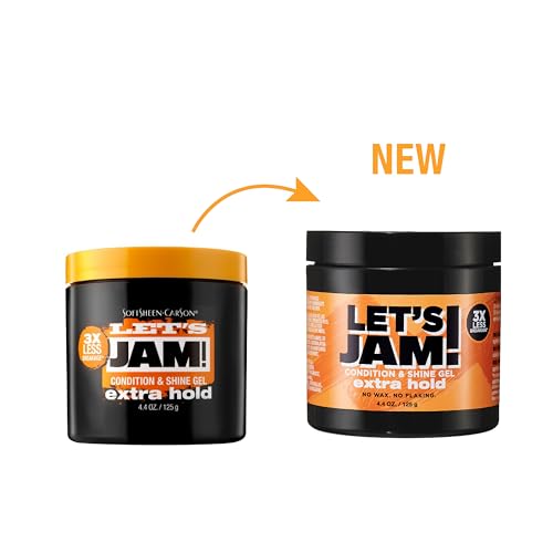 Let's Jam! Shining and Conditioning Hair Gel by Dark and Lovely, Extra Hold, All Hair Types, Styling Gel Great for Braiding, Twisting & Smooth Edges, Extra Hold, 4.4 oz