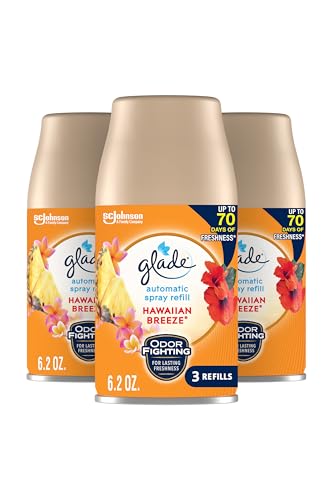 Automatic Spray Refill, Air Freshener for Home and Bathroom, Hawaiian Breeze, 6.2 Oz, 3 Count