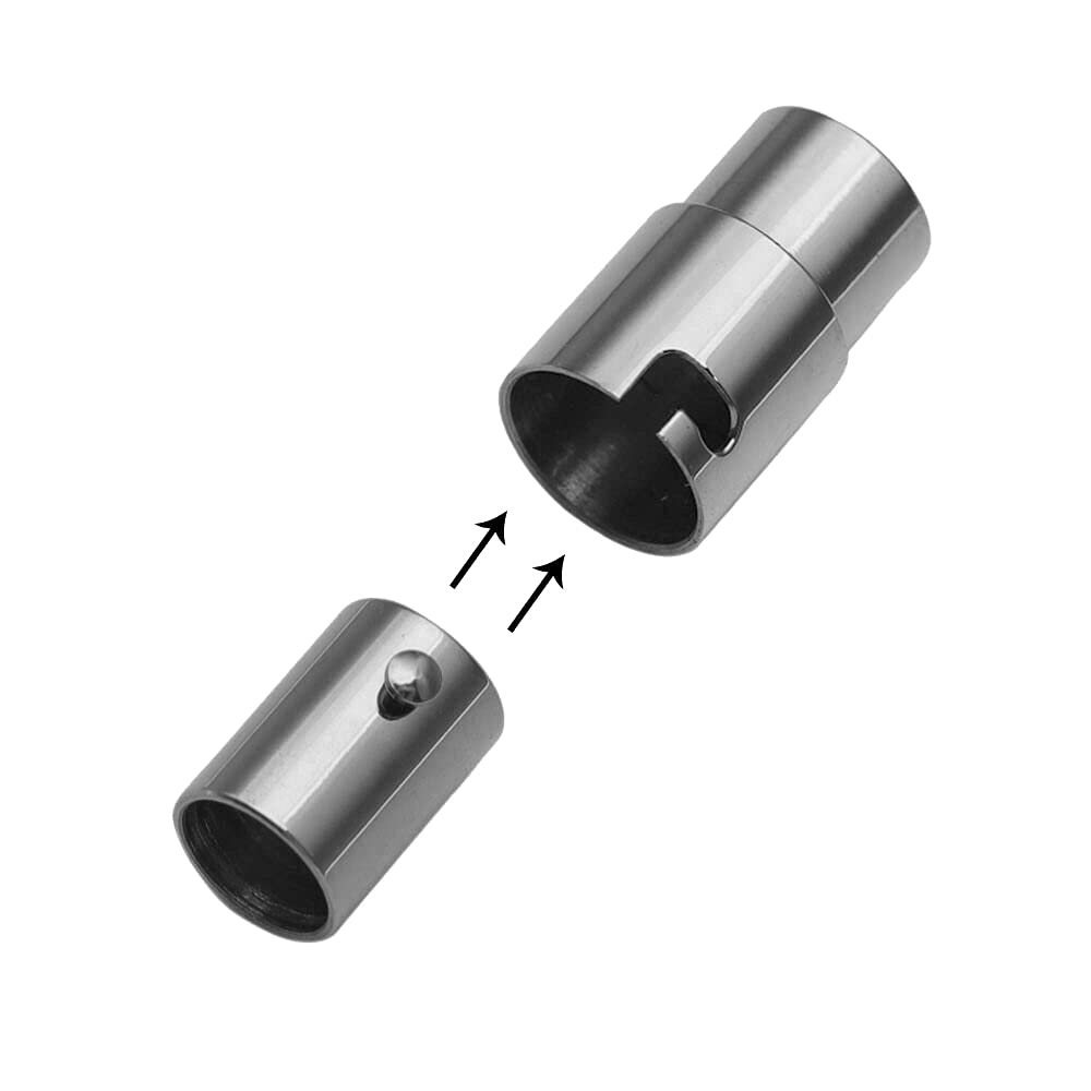 10PCS Black Cord End Caps Bracelet End Caps Locking Bracelet Rope End Cap Cord Ends (Black, 5 mm)