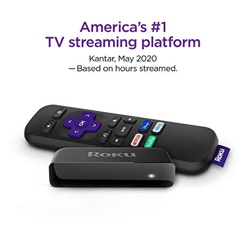 Premiere | HD/4K/HDR Streaming Media Player, Simple Remote and Premium HDMI Cable, Black