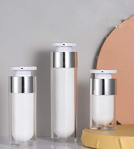30Ml: Ericotry 2Pcs 15Ml/30Ml/50Ml Empty Refillable White Acrylic High-Grade Airless Vacuum Pump Cream Lotion Foundation Bottle Dispenser Vial Travel Cream Lotion Toner Container
