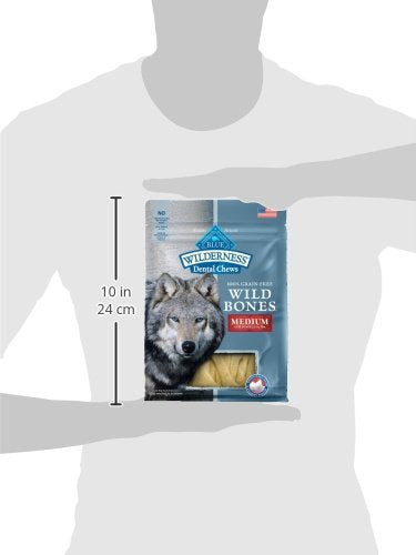 Wilderness Wild Bones Grain-Free Dental Chews Dog Treats, Medium, 10-oz Bag
