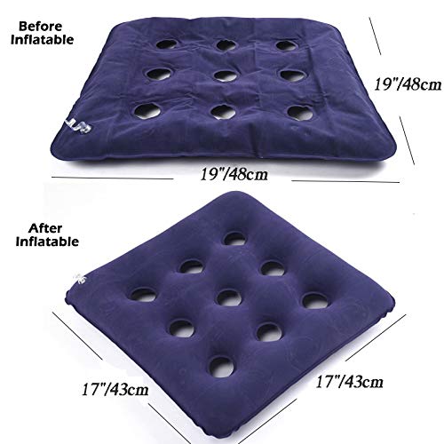 Medic-air Seat Cushion Prevent Bedsore with Pump,17X17 Air Inflatable Cushion for Back Tailbone Support, Bed Sores, Pain Relieve, Wheelchair/Office/Car Sitting