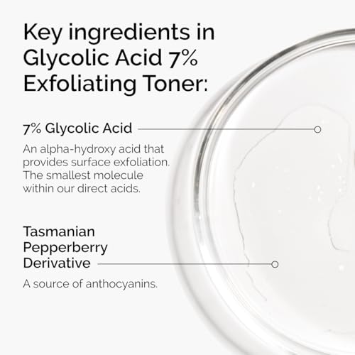 The Ordinary Glycolic Acid 7% Exfoliating Toner, Brightening and Smoothing Daily Toner for More Even-Looking Skin Tone, 8.1 Fl Oz