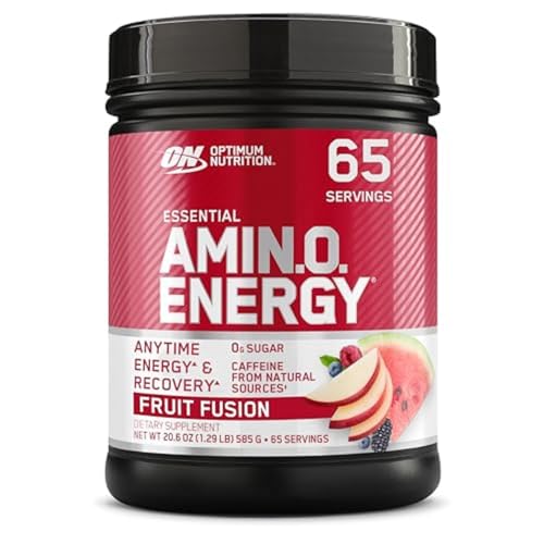 Amino Energy - Pre Workout with Green Tea, BCAA, Amino Acids, Keto Friendly, Green Coffee Extract, Energy Powder - Fruit Fusion, 65 Servings (Packaging May Vary)