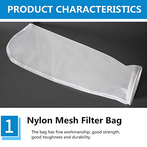 Nylon Mesh Filter Socks Bag 200 Micron 7 Inch Ring by 16 Inch Long NMO Aquarium Filter Bags -1Pack (200 Micron 7 x 16)