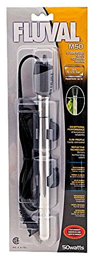 M50 Ultra-Slim Submersible Aquarium Heater – 50W Underwater Heater for Aquariums up to 15 Gal.