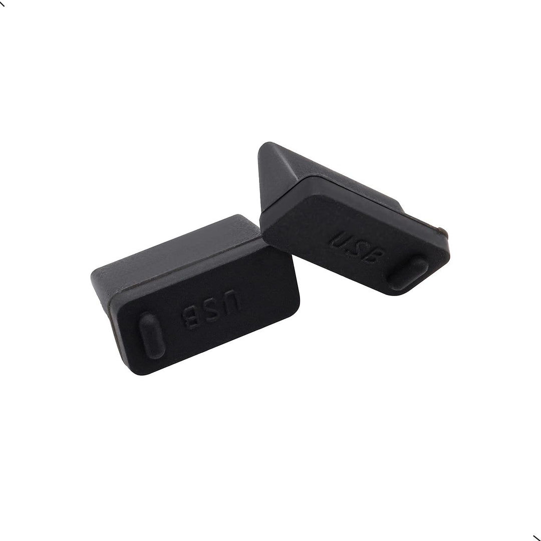 30 Pcs Silicone USB Cap Port Cover Anti Dust Protector for Female End Black