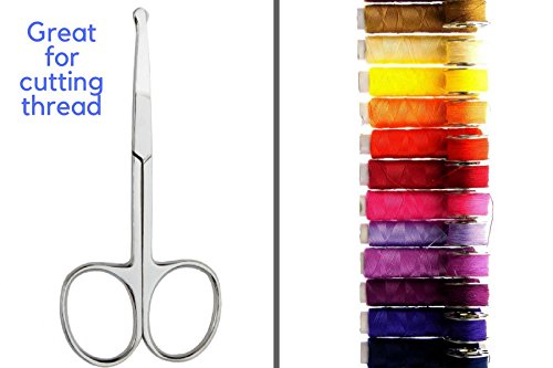 Rounded Nose Hair Scissors. Round Tip Scissor for Ear, Eyebrow, Beard and Mustache Trimming - 3.5 Blunt Nosed Tipped Grooming Trimmer