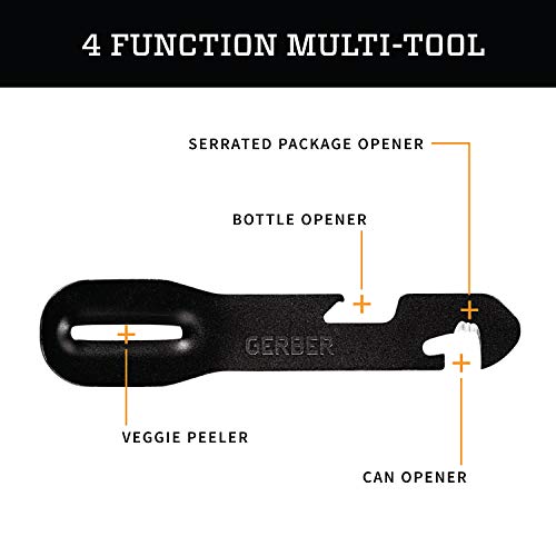 Gerber Gear ComplEAT Camping Utensils Set for Outdoor Cooking, Camping Cutlery with Fork, Spoon, Tongs, Spatula and Multi-Functional Tool, Onyx Black