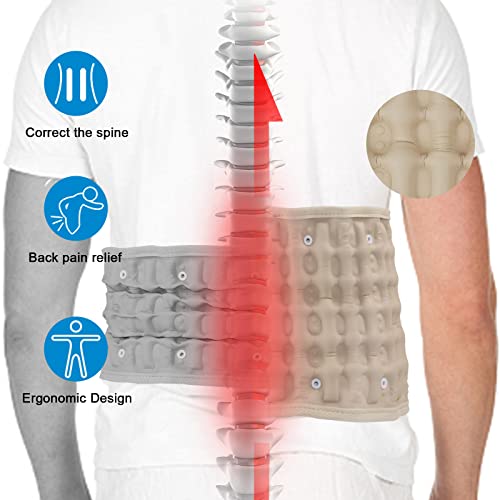 Physical Decompression Back Belt Spinal Air Traction Belt for Lower Back Pain Relief, Back Support & Lumbar Traction belt(29-49 inch Waists)