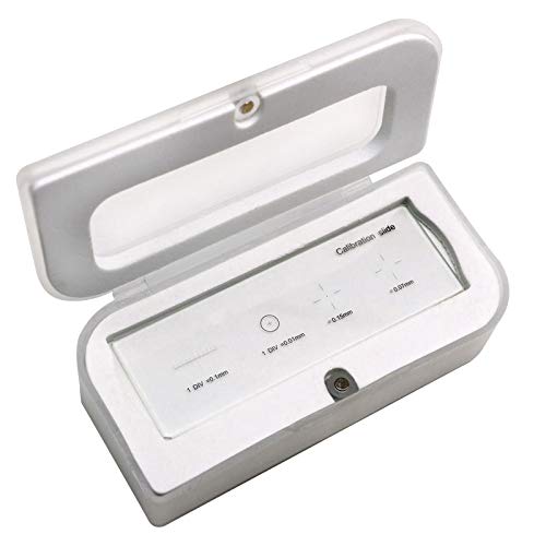 Microscope Stage Micrometer Calibration Slide (TCM-H) with 4-Scales and 0.01mm Line Resolution