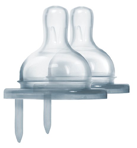 Kiki Bottle Replacement Nipple 2-Pack - 100% Medical-Grade Silicone, Anti-Colic, NonPlastic - Suitable for Infants & Babies 6+ Months (Y-Cut)