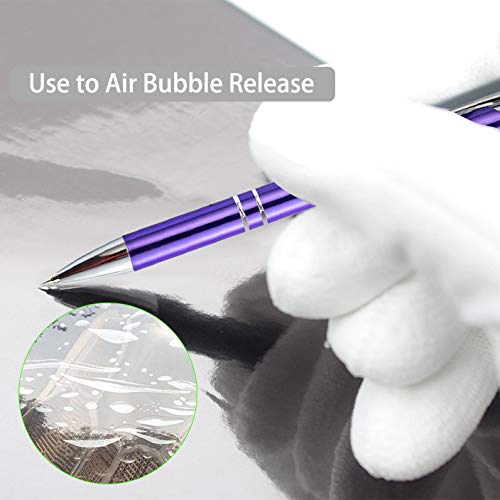 Air Release Weeding Pin Pen Tool with 2 Refills for Craft Vinyl Pen Weeder Remove Bubbles Installation (Purple, 2 Refills)